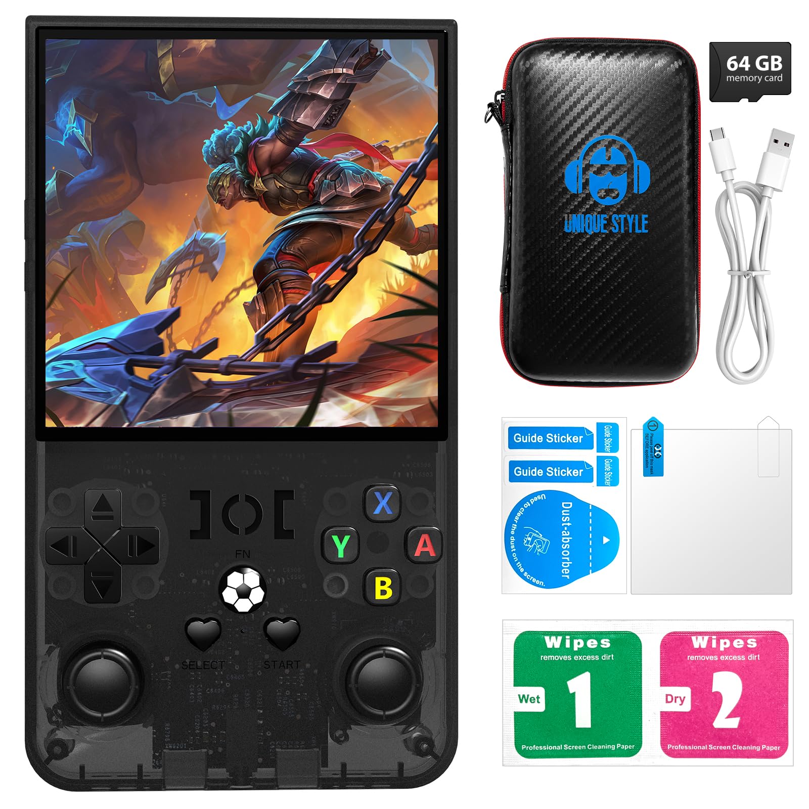 Amazon | R36MAX レトロハンドヘルドゲームコンソール、4インチIPS HD